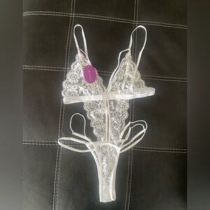 Women One Piece Lingerie Deep V Lace Bodysuit Babydoll Teddy Underwear Small